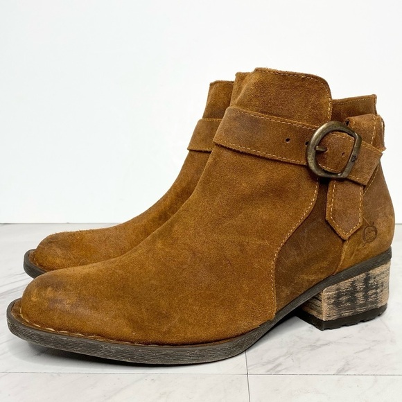 New! Born Morocco Brown Distressed Suede Bootie 6 1/2 - Picture 1 of 14